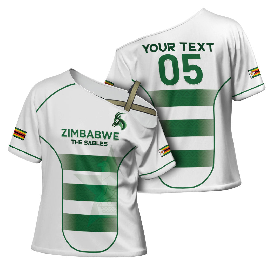 Custom Zimbabwe Sables Rugby Cross Shoulder Shirt Sporty Style