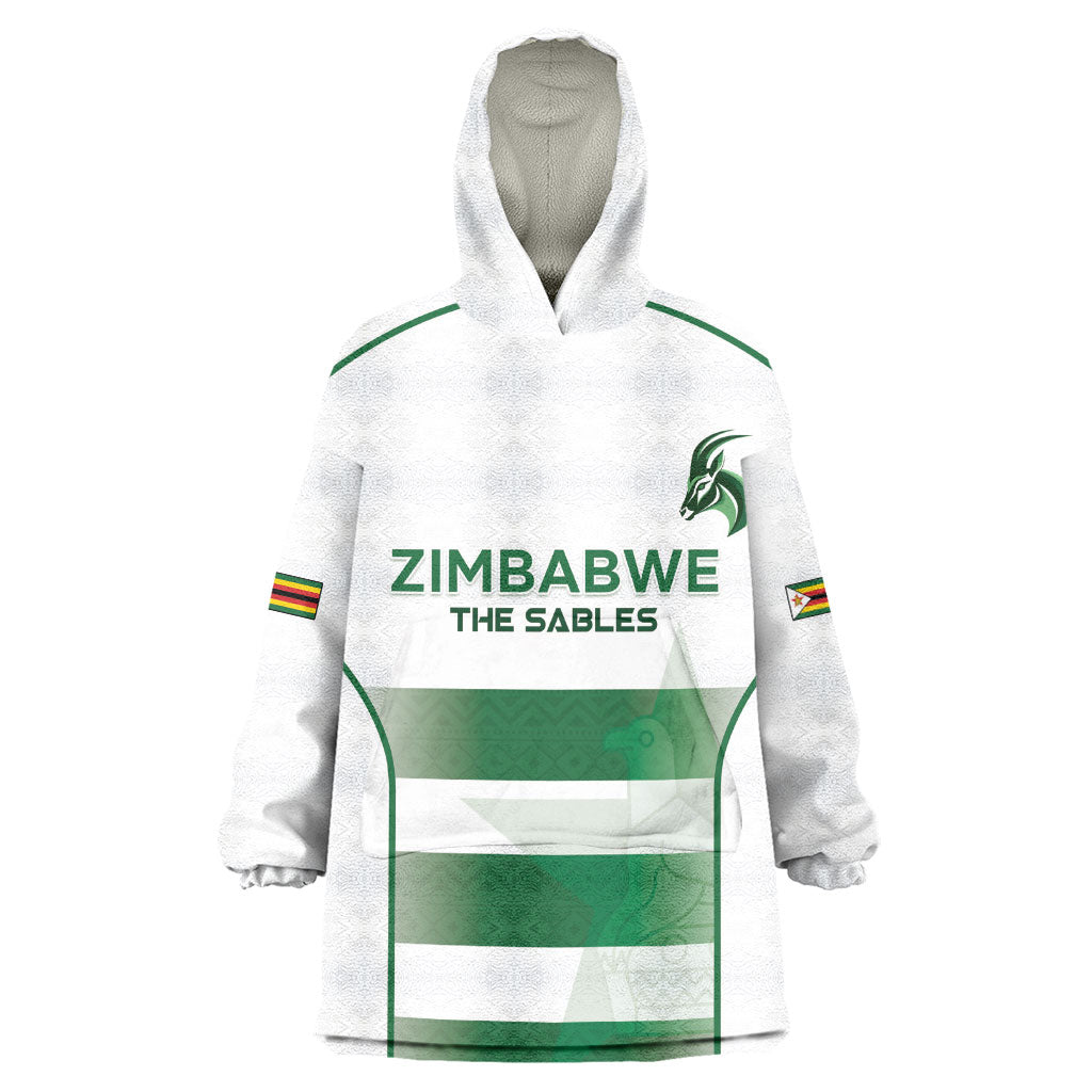 Custom Zimbabwe Sables Rugby Kid Wearable Blanket Hoodie Sporty Style