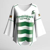 Custom Zimbabwe Sables Rugby Kimono Sleeve Blouse Sporty Style