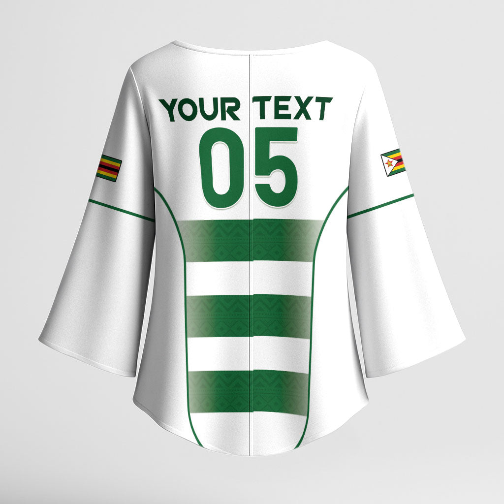 Custom Zimbabwe Sables Rugby Kimono Sleeve Blouse Sporty Style