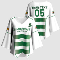 Custom Zimbabwe Sables Rugby Kimono Sleeve Blouse Sporty Style