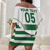 Custom Zimbabwe Sables Rugby Off Shoulder Short Dress Sporty Style