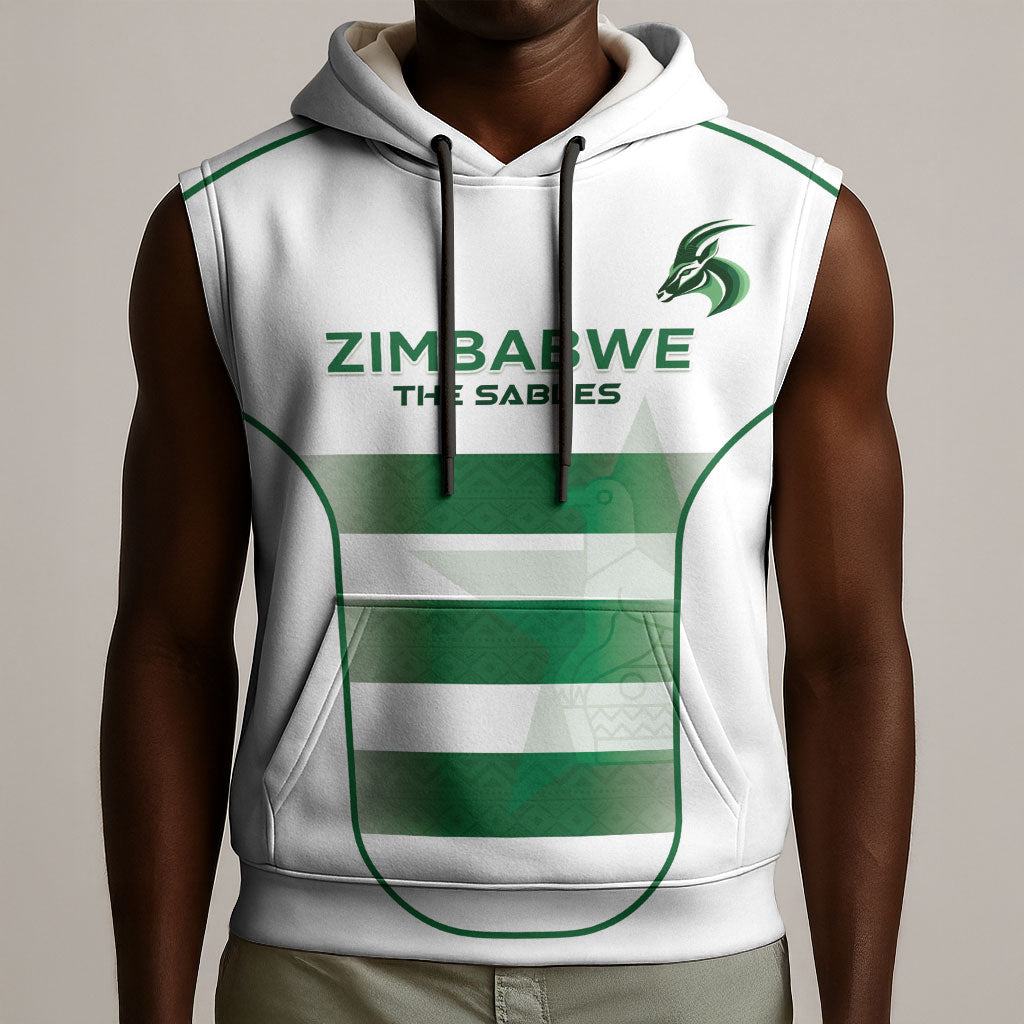 Custom Zimbabwe Sables Rugby Sleeveless Hoodie Sporty Style
