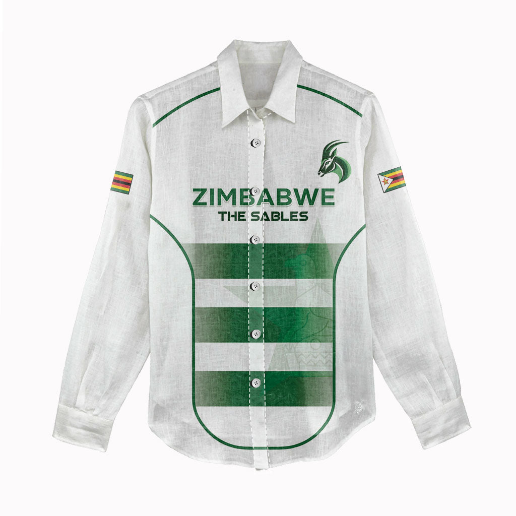 Custom Zimbabwe Sables Rugby Women Casual Shirt Sporty Style