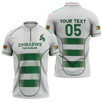 Custom Zimbabwe Sables Rugby Zipper Polo Shirt Sporty Style