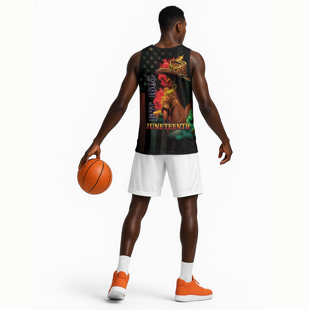 Steppin' into Juneteenth 1865 Basketball Jersey Melanin Cowgirl Grunge Style