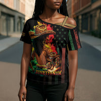 Steppin' into Juneteenth 1865 Cross Shoulder Shirt Melanin Cowgirl Grunge Style