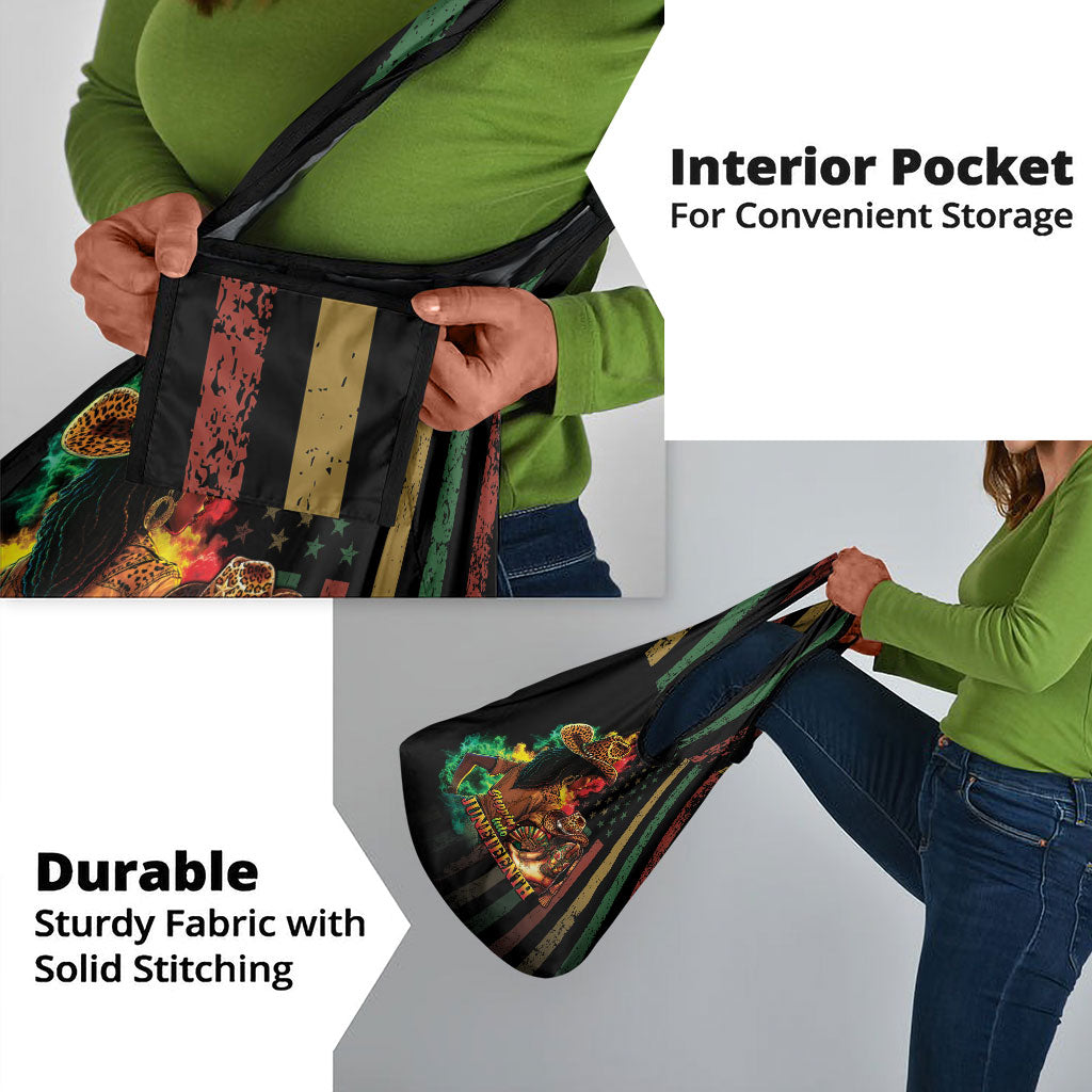 Steppin' into Juneteenth 1865 Grocery Bag Melanin Cowgirl Grunge Style