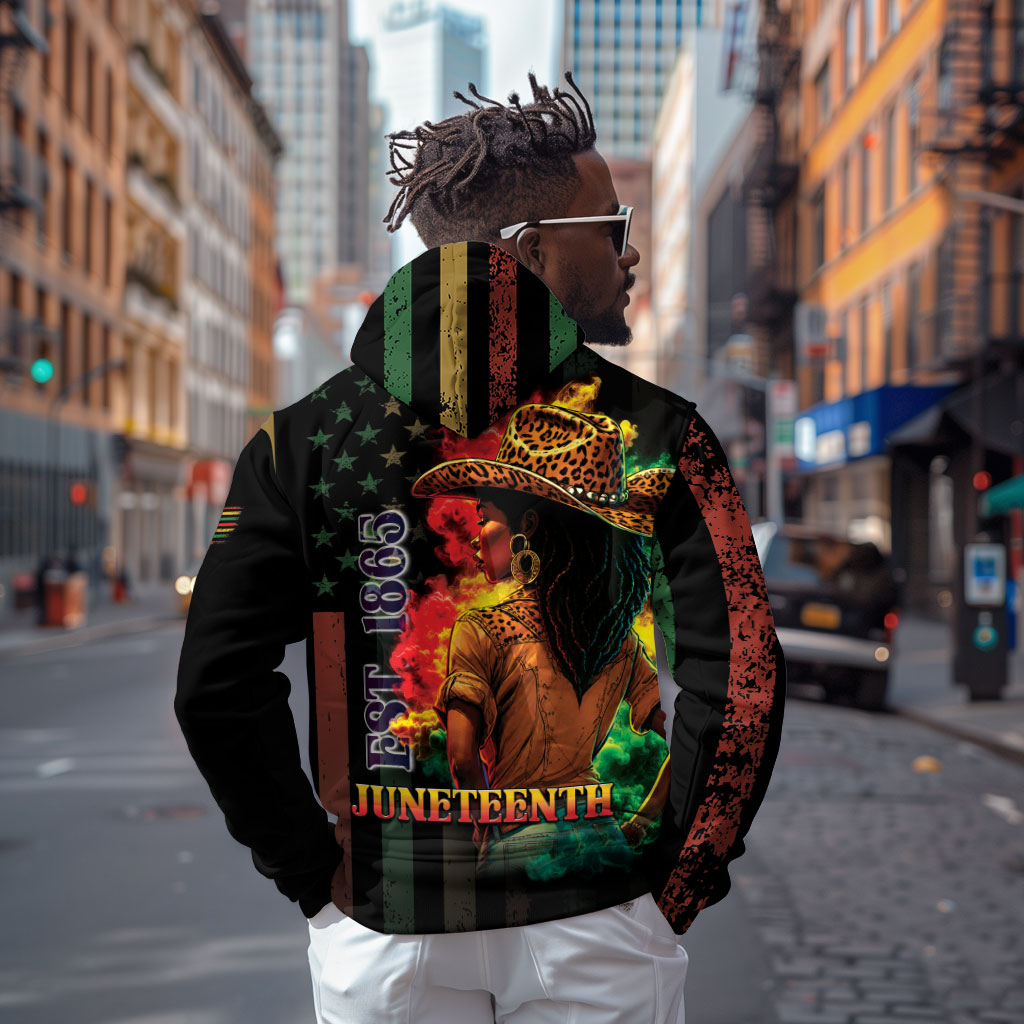 Steppin' into Juneteenth 1865 Hoodie Melanin Cowgirl Grunge Style