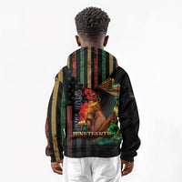 Steppin' into Juneteenth 1865 Kid Hoodie Melanin Cowgirl Grunge Style
