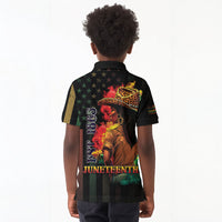 Steppin' into Juneteenth 1865 Kid Polo Shirt Melanin Cowgirl Grunge Style