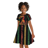 Steppin' into Juneteenth 1865 Kid Short Sleeve Dress Melanin Cowgirl Grunge Style