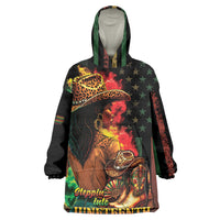 Steppin' into Juneteenth 1865 Kid Wearable Blanket Hoodie Melanin Cowgirl Grunge Style
