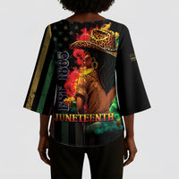 Steppin' into Juneteenth 1865 Kimono Sleeve Blouse Melanin Cowgirl Grunge Style