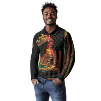 Steppin' into Juneteenth 1865 Long Sleeve Polo Shirt Melanin Cowgirl Grunge Style