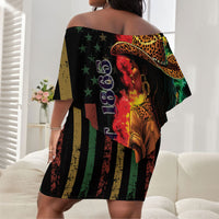 Steppin' into Juneteenth 1865 Off Shoulder Short Dress Melanin Cowgirl Grunge Style