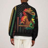Steppin' into Juneteenth 1865 Sleeve Zip Bomber Jacket Melanin Cowgirl Grunge Style