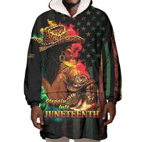 Steppin' into Juneteenth 1865 Wearable Blanket Hoodie Melanin Cowgirl Grunge Style