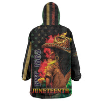 Steppin' into Juneteenth 1865 Wearable Blanket Hoodie Melanin Cowgirl Grunge Style