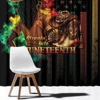 Steppin' into Juneteenth 1865 Window Curtain Melanin Cowgirl Grunge Style
