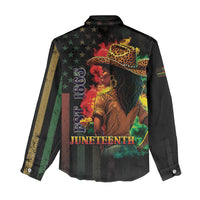 Steppin' into Juneteenth 1865 Women Casual Shirt Melanin Cowgirl Grunge Style