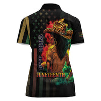 Steppin' into Juneteenth 1865 Women Polo Shirt Melanin Cowgirl Grunge Style