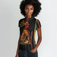Steppin' into Juneteenth 1865 Women Polo Shirt Melanin Cowgirl Grunge Style