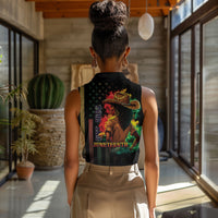 Steppin' into Juneteenth 1865 Women Sleeveless Polo Shirt Melanin Cowgirl Grunge Style