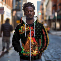 Steppin' into Juneteenth 1865 Zip Hoodie Melanin Cowgirl Grunge Style