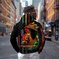 Steppin' into Juneteenth 1865 Zip Hoodie Melanin Cowgirl Grunge Style