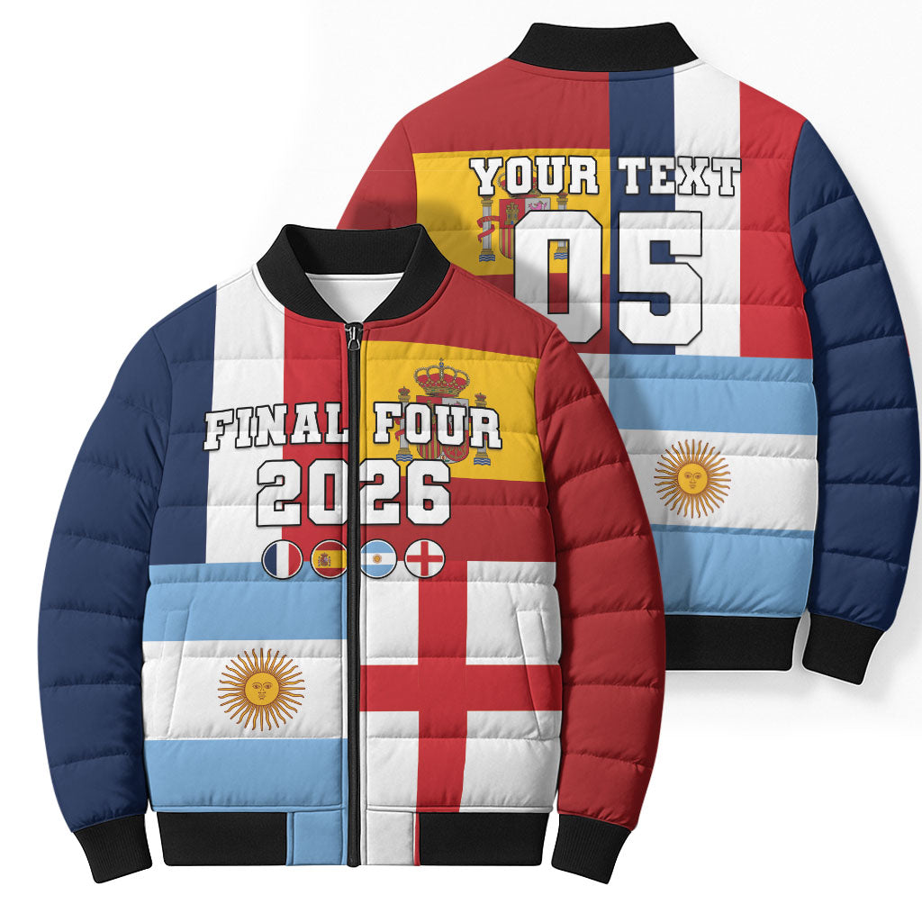 Custom World Football 2026 Final Four Bomber Puffer Jacket One Field One Dream