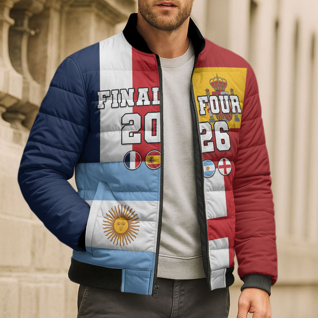 Custom World Football 2026 Final Four Bomber Puffer Jacket One Field One Dream