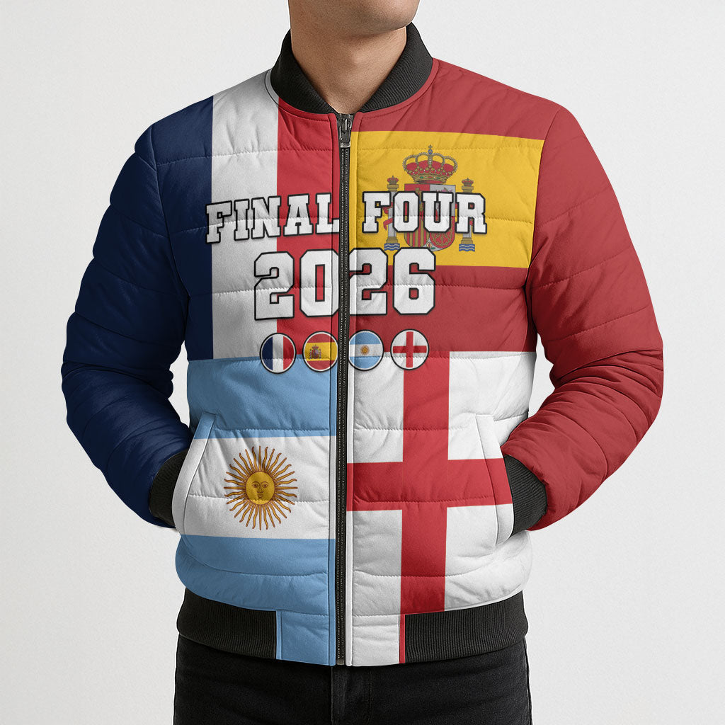 Custom World Football 2026 Final Four Bomber Puffer Jacket One Field One Dream
