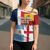 Custom World Football 2026 Final Four Cross Shoulder Shirt One Field One Dream