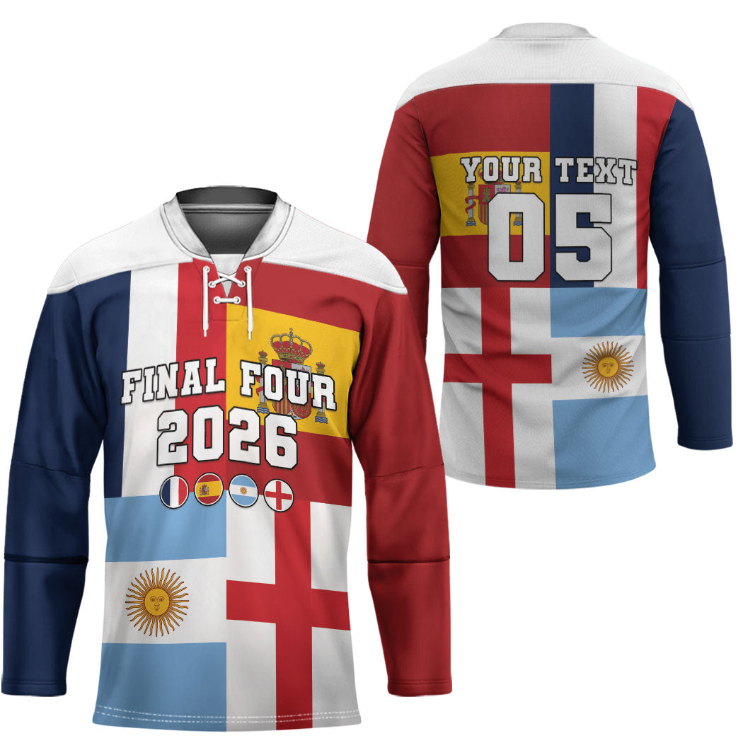 Custom World Football 2026 Final Four Hockey Jersey One Field One Dream