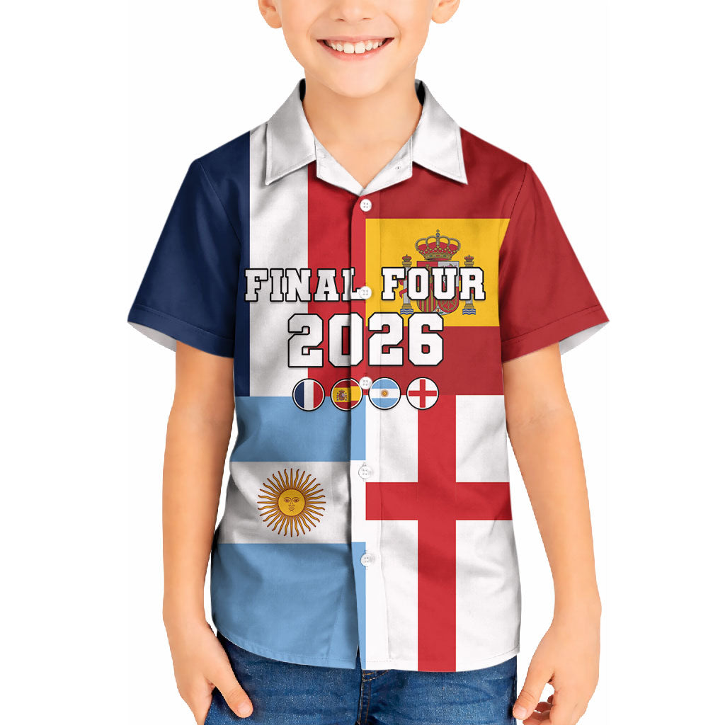 Custom World Football 2026 Final Four Kid Hawaiian Shirt One Field One Dream