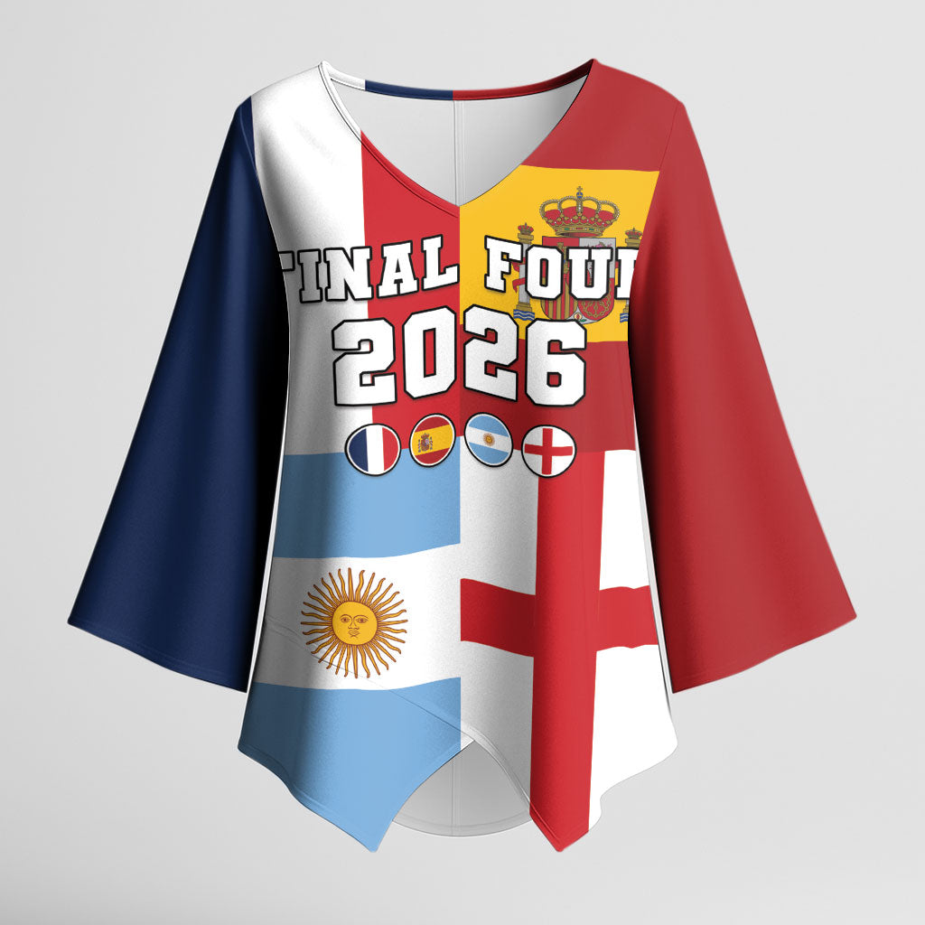 Custom World Football 2026 Final Four Kimono Sleeve Blouse One Field One Dream
