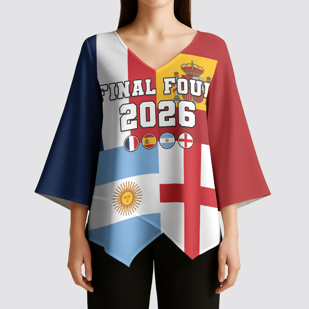 Custom World Football 2026 Final Four Kimono Sleeve Blouse One Field One Dream
