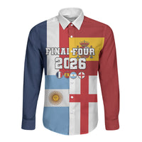 Custom World Football 2026 Final Four Long Sleeve Button Shirt One Field One Dream