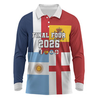 Custom World Football 2026 Final Four Long Sleeve Polo Shirt One Field One Dream
