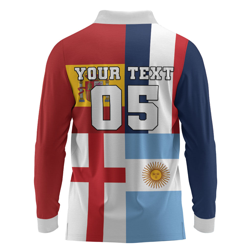 Custom World Football 2026 Final Four Long Sleeve Polo Shirt One Field One Dream