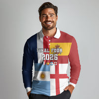 Custom World Football 2026 Final Four Long Sleeve Polo Shirt One Field One Dream