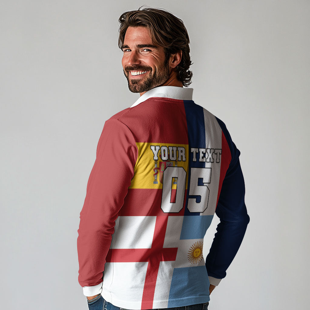Custom World Football 2026 Final Four Long Sleeve Polo Shirt One Field One Dream