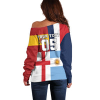 Custom World Football 2026 Final Four Off Shoulder Sweater One Field One Dream