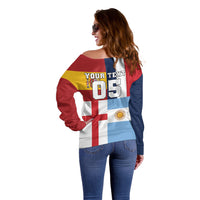 Custom World Football 2026 Final Four Off Shoulder Sweater One Field One Dream