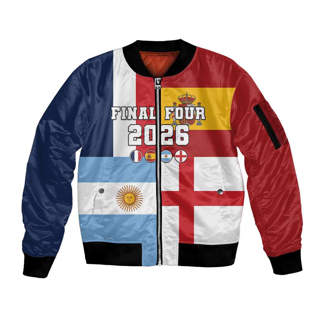 Custom World Football 2026 Final Four Sleeve Zip Bomber Jacket One Field One Dream