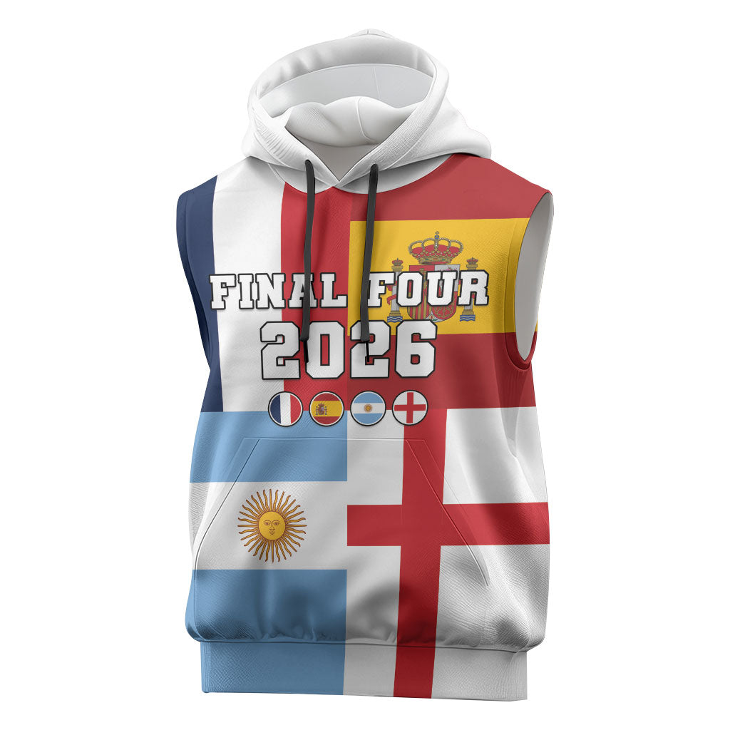 Custom World Football 2026 Final Four Sleeveless Hoodie One Field One Dream
