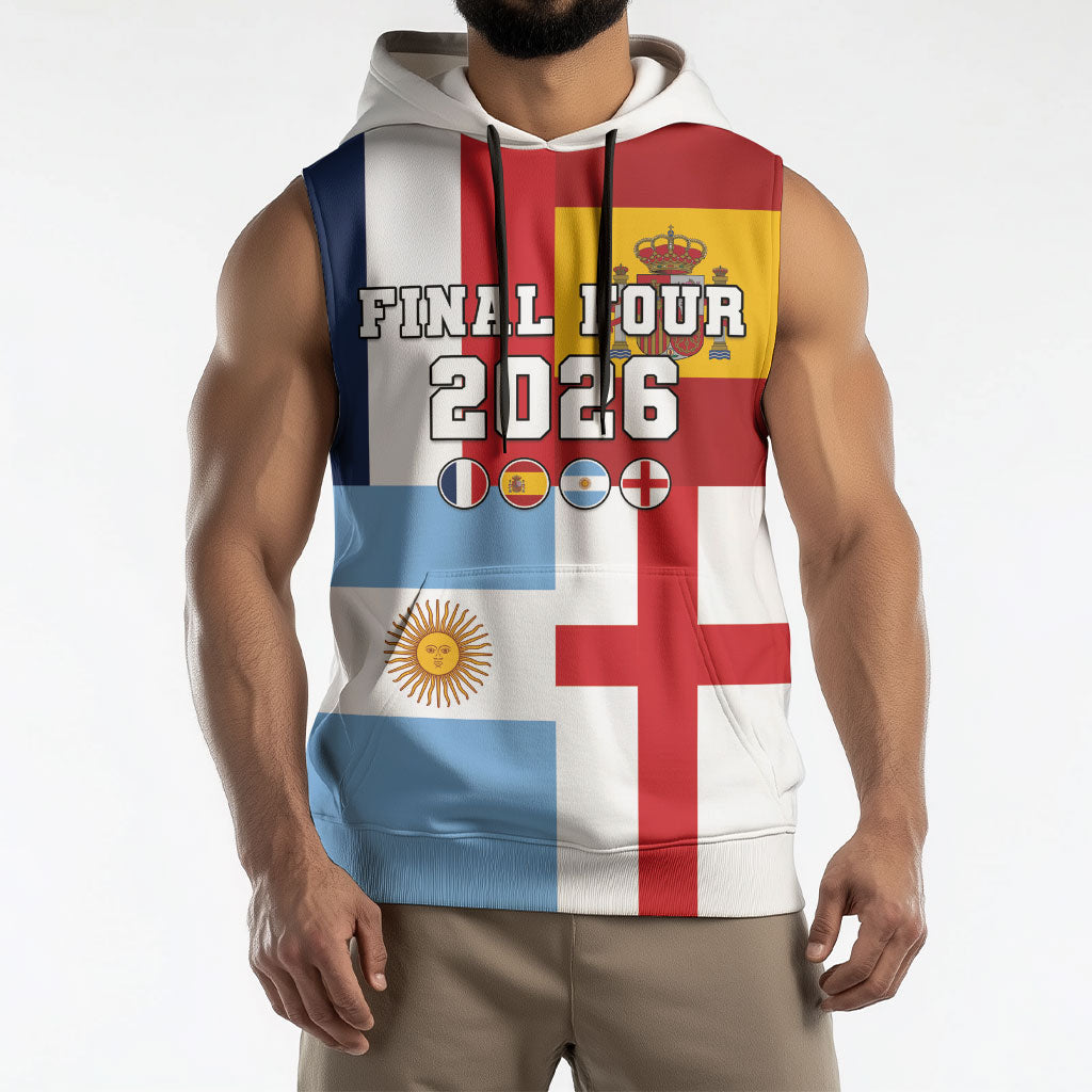 Custom World Football 2026 Final Four Sleeveless Hoodie One Field One Dream