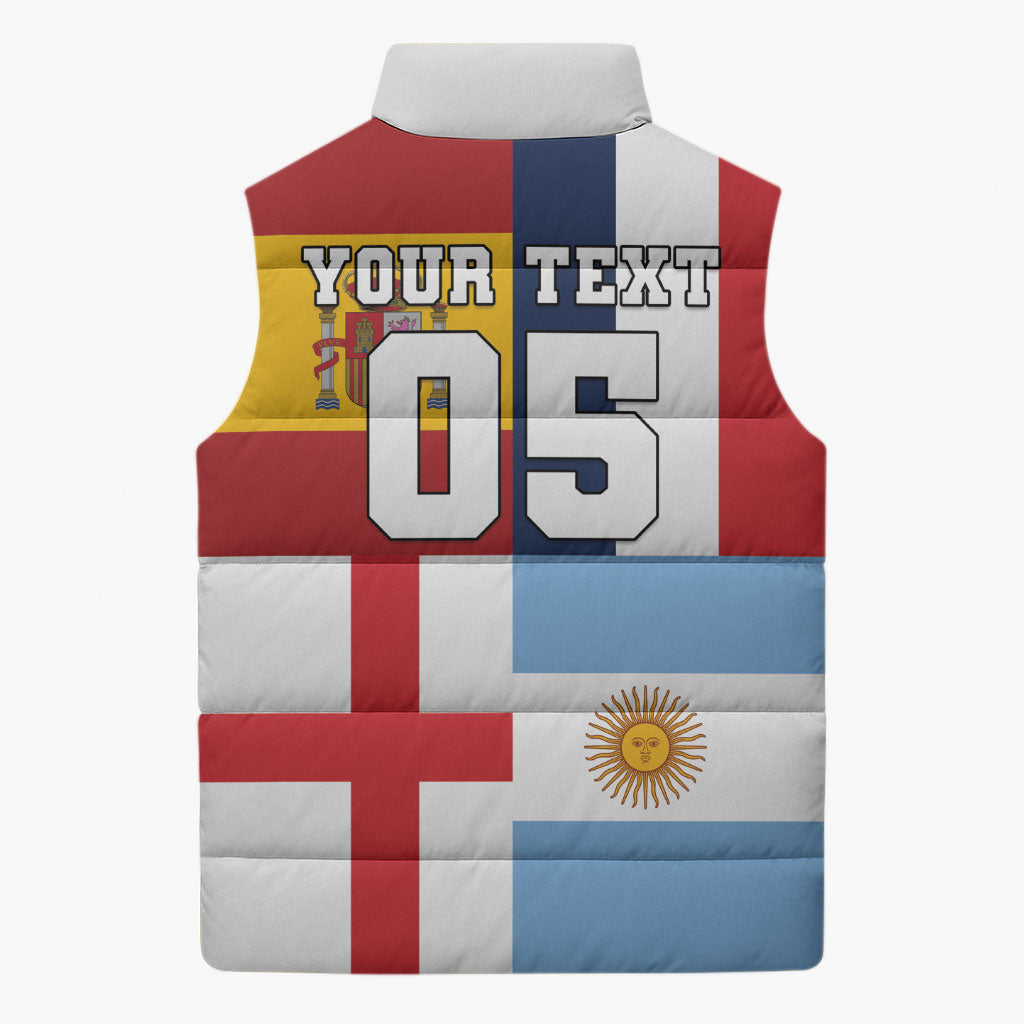 Custom World Football 2026 Final Four Sleeveless Puffer Jacket One Field One Dream