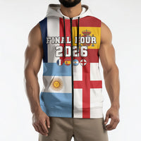 Custom World Football 2026 Final Four Sleeveless Zip Hoodie One Field One Dream